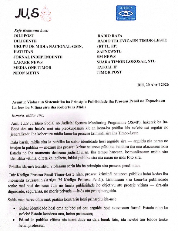 Organizações denunciam violação sistemática dos direitos de vítimas nos media timorense